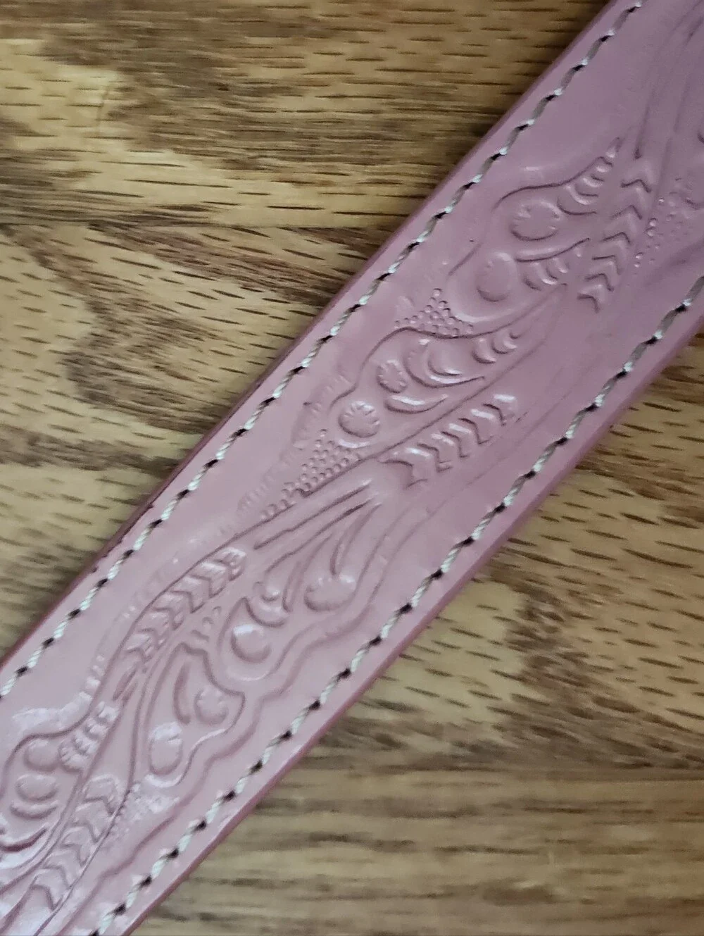 Nocona Pink Leather Girls Belt with Gold Horse Head Buckle
